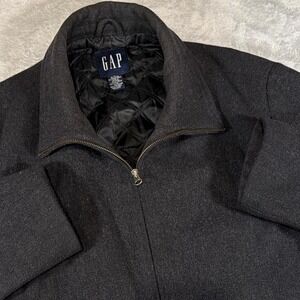 Y2K Vintage GAP Wool‎ Jacket With Quilted Lining | Black | M